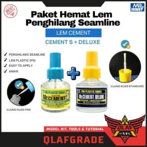 Mr Hobby Paket Hemat Lem Cement Deluxe & Cement S - Lem Penghilang Seamline