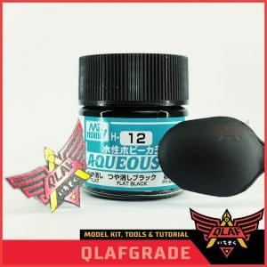 Flat Black H12 H 12 AQUEOS - Cat Acrylic Aribrush Model Kit
