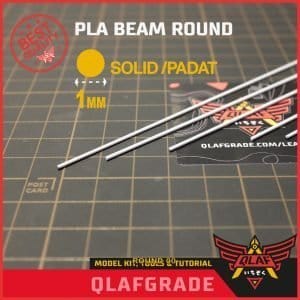 PLA BEAM ROUND 1mm plastic pla plate bulat custom model kit maket