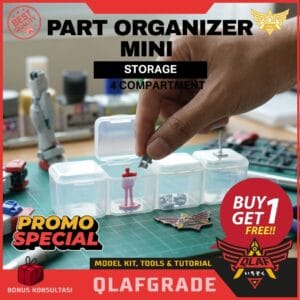 Mini Part Organizer Box  KOTAK BOX 4 COMPARTMENT MINI - Tools Box B Kotak Plastik Mini Tempat Sisa Part Model Kit Gunpla Pilot Organizer Box
