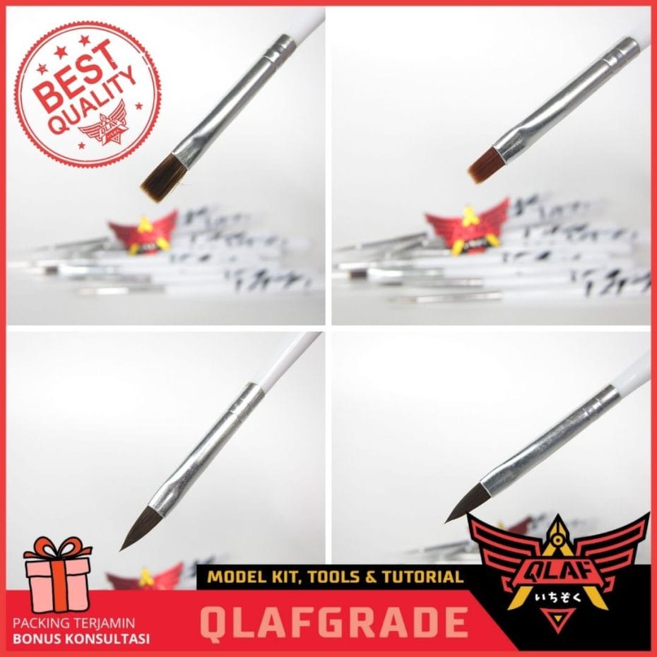 BRUSH SET isi 8 kuas mix BASIC gundam hand brush cat paint model kit