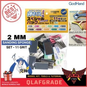 GODHAND SANDING SPONGE 2mm SET 11pcs AMPLAS KAMI YASU JAPAN