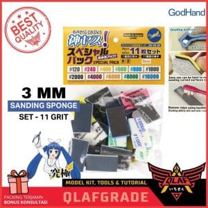 GODHAND SANDING SPONGE 3mm SET 11pcs AMPLAS KAMI YASU JAPAN