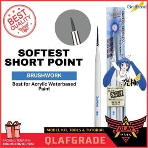Kuas Softest Short Point Brush GODHAND - hand paint model kit gundam
