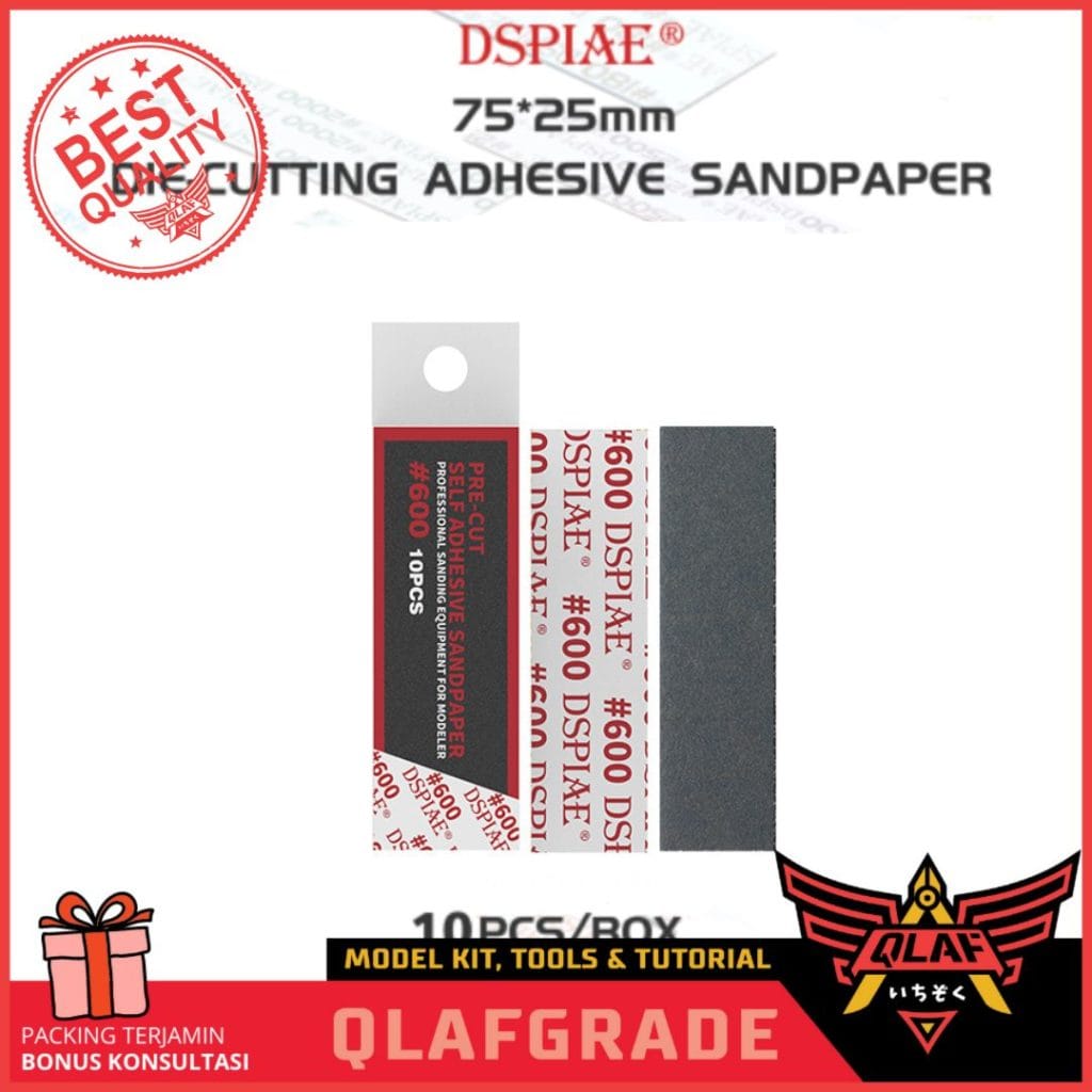 PRE CUT ADHESIVE SANDPAPER 600 kertas AMPLAS WET DRY SANDING dspiae