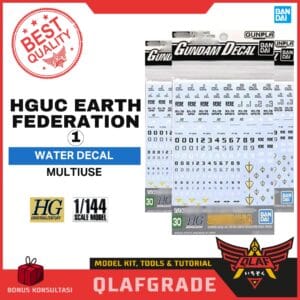 Decal gundam 30 HGUC EARTH FEDERATION 1 MULTIUSE 1/144 - Bandai water slide