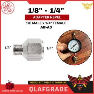 Adapter Double Nepel 1/8" BSP Male ke 1/4" BSP Female