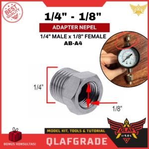 Adapter Double Nepel 1/8" BSP Female ke 1/4" BSP Male