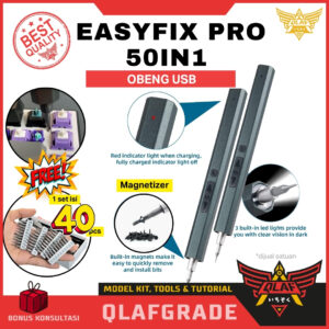 EasyFix Pro 50in1 : Precision Electric Screwdriver Set Obeng USB wireless Charger listrik