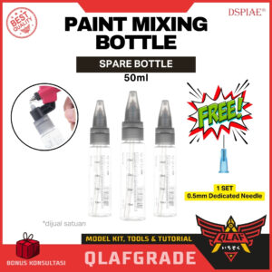 DSPIAE Paint Mixing Bottle 50ml wash free airbrush - spare bottle dedicated airbrush sekali pakai