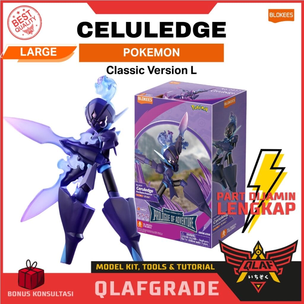 Model Kit Action Figure Blokees Celuledge POKEMON Classic Version L - model kit action figure ...