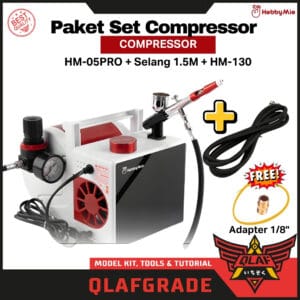 Paket Set Compressor HM-05PRO + Selang + HM-130 Hobby Mio