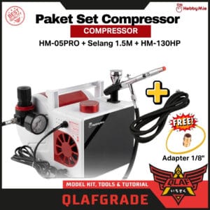 Paket Set Compressor HM-05PRO + Selang + HM-130HP Hobby Mio