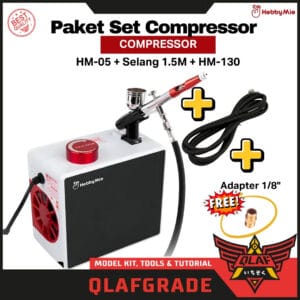 Paket Set Compressor HM-05 + Selang + HM-130 Hobby Mio