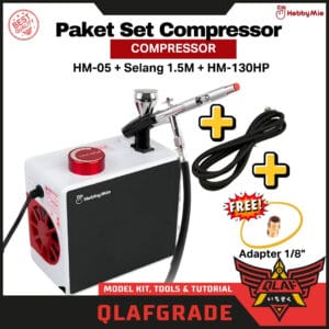 Paket Set Compressor HM-05 + Selang + HM-130HP Hobby Mio