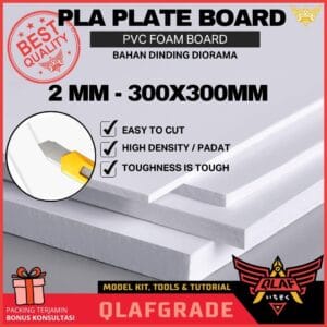 Pla Plate Board 2mm  PVC FOAM 30x30cm - diorama dinding maket model miniatur scale model hot toys wheel