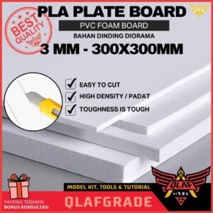 Pla Plate Board 3mm  PVC FOAM 30x30cm - diorama dinding maket model miniatur scale model hot toys wheel