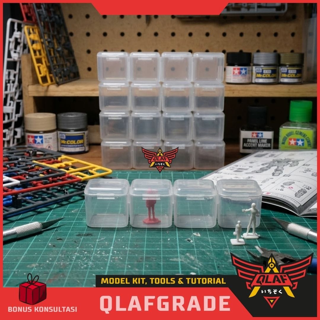 Mini Part Organizer Box KOTAK BOX 4 COMPARTMENT MINI - Tools Box B Kotak Plastik Mini Tempat Sisa Part Model Kit Gunpla Pilot Organizer Box - Gambar 3