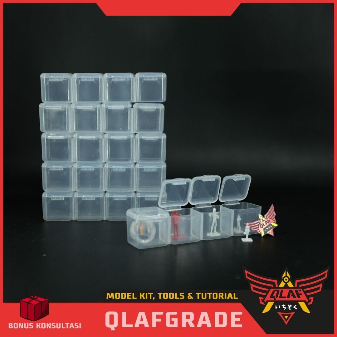 Mini Part Organizer Box KOTAK BOX 4 COMPARTMENT MINI - Tools Box B Kotak Plastik Mini Tempat Sisa Part Model Kit Gunpla Pilot Organizer Box - Gambar 4