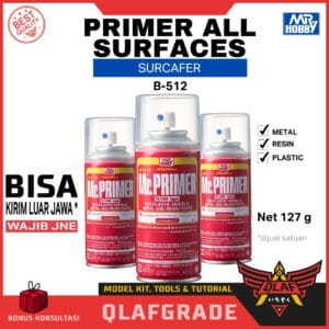 Mr. PRIMER Metal PS ABS Resin 3D CLEAR Type B-512 Cat Dasar Surfacer all surface