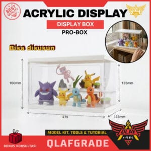 PRO BOX Acrylic Display System: Rak Pajangan Anti Debu Transparant for Blokees Gunpla Figure - probox pro-box kotak display penyimpanan clear bening