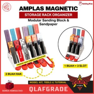 Storage Rack Organizer Amplas Magnetic | Modular Sanding Block & Sandpaper Hobby mio - kotak penyimpanan amplas organizer model kit gundam