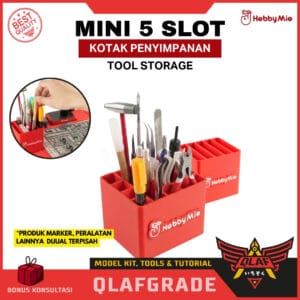 Kotak Penyimpanan Mini 5 Slot | Tool Storage Hobby mio - 3D storage case desktop compartment untuk pen nipper cutter pinset