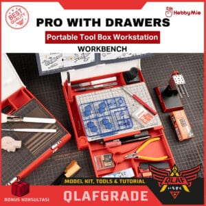 Portable Tool Box Workstation PRO with drawers | Workbench Hobby mio - Kotak Storage Box Portable Organizer Alat Rakit  Gundam Model Kit Workstation Travel