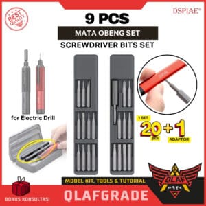 Dspiae Mata Obeng SET 9 pcs (SD-S01) - compatible with Orbit Electric Drill wireless AT-ED