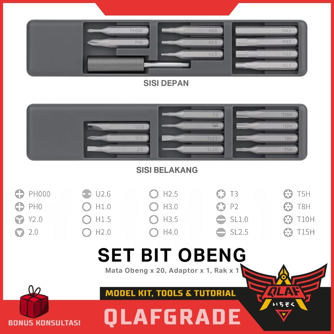 Dspiae Mata Obeng SET 9 pcs (SD-S01) - compatible with Orbit Electric Drill wireless AT-ED - Gambar 2