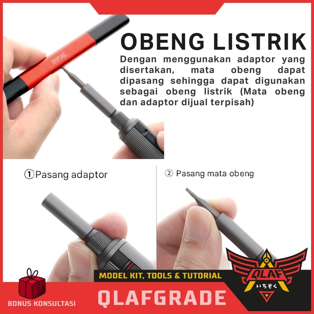 Dspiae Mata Obeng SET 9 pcs (SD-S01) - compatible with Orbit Electric Drill wireless AT-ED - Gambar 3