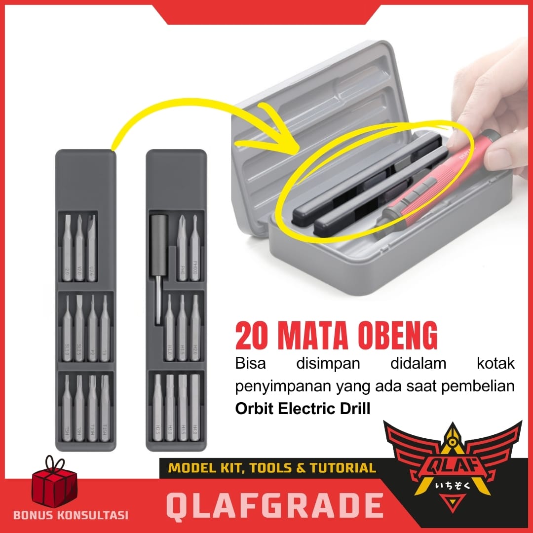 Dspiae Mata Obeng SET 9 pcs (SD-S01) - compatible with Orbit Electric Drill wireless AT-ED - Gambar 4