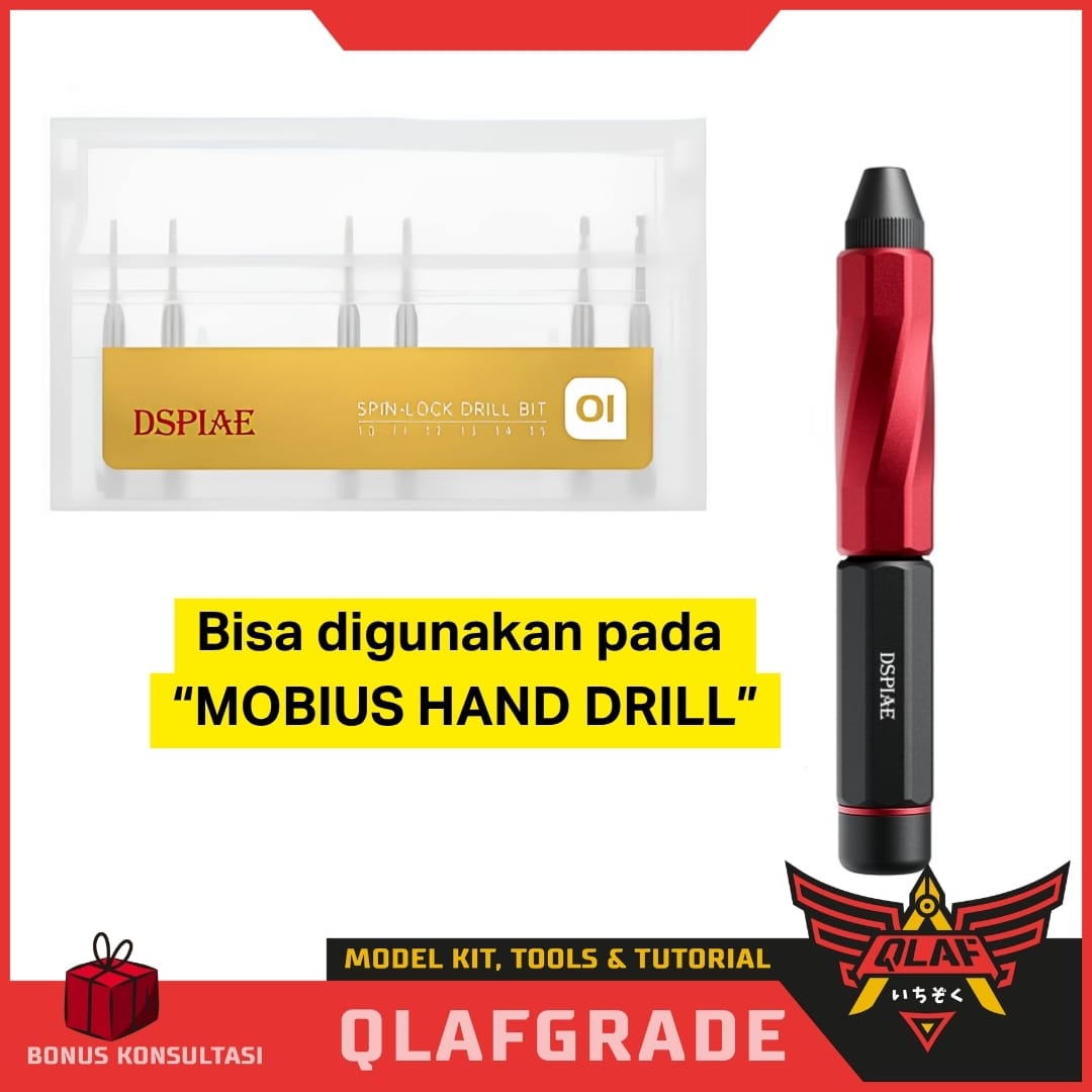 Dspiae Mata Bor SET 01 (XDB-S01) 0.1 - 1.5 mm - Spin-Lock Drill Bit tungsten Mobius Hand Drill bor tangan hobby detailing - Gambar 4