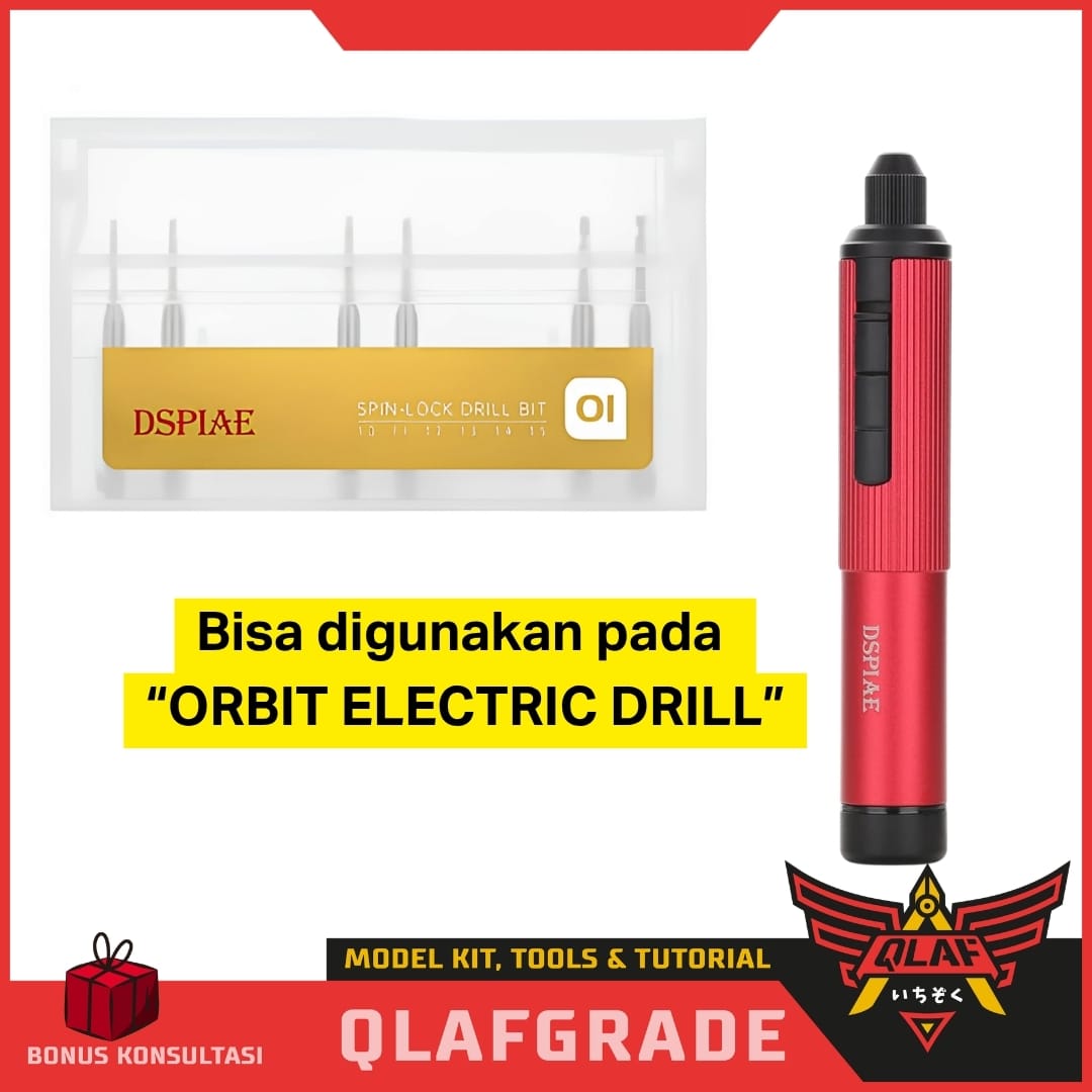 Dspiae Mata Bor SET 01 (XDB-S01) 0.1 - 1.5 mm - Spin-Lock Drill Bit tungsten Mobius Hand Drill bor tangan hobby detailing - Gambar 6