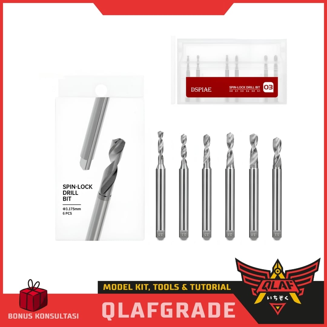Dspiae Mata Bor SET 03 (XDB-S03) 2.0 - 3.1 mm - Spin-Lock Drill Bit tungsten Mobius Hand Drill bor tangan hobby detailing - Gambar 2