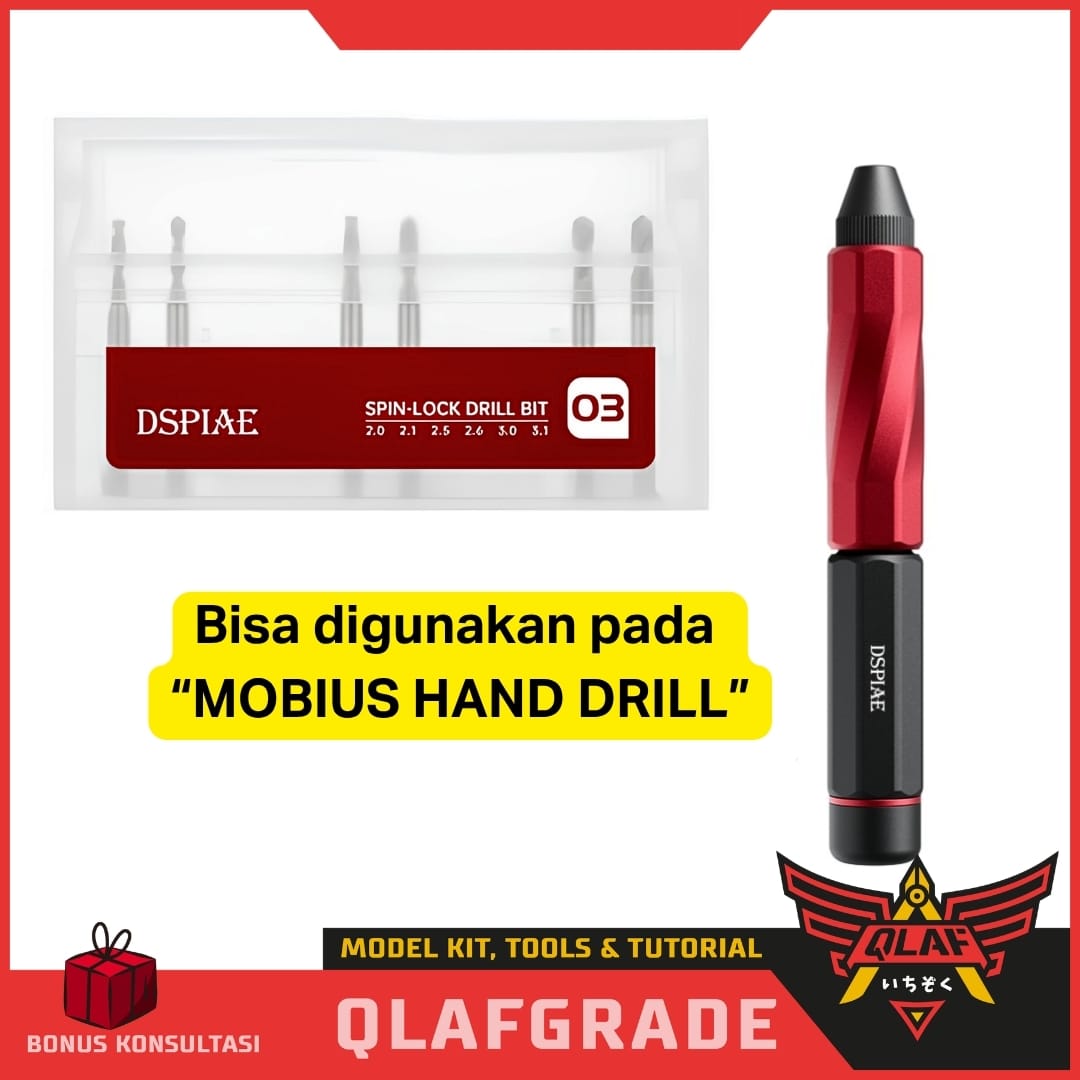 Dspiae Mata Bor SET 03 (XDB-S03) 2.0 - 3.1 mm - Spin-Lock Drill Bit tungsten Mobius Hand Drill bor tangan hobby detailing - Gambar 4
