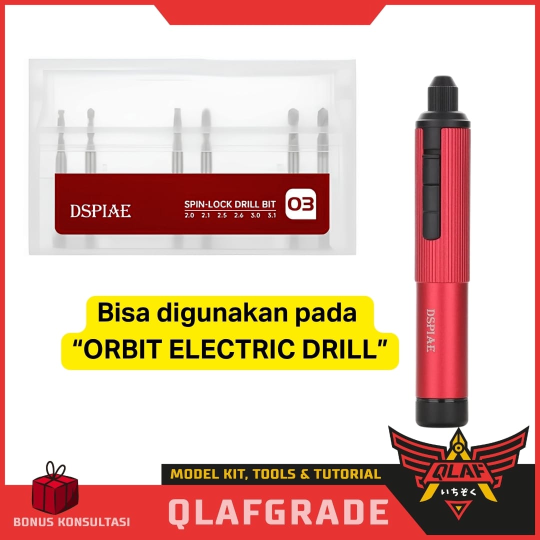 Dspiae Mata Bor SET 03 (XDB-S03) 2.0 - 3.1 mm - Spin-Lock Drill Bit tungsten Mobius Hand Drill bor tangan hobby detailing - Gambar 6