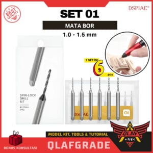 Dspiae Mata Bor SET 01 (XDB-S01) 1.0 - 1.5 mm - Spin-Lock Drill Bit tungsten Mobius Hand Drill bor tangan hobby detailing