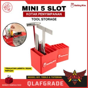 Kotak Penyimpanan Mini 5 Slot | Tool Storage Hobby mio - 3D storage case desktop compartment untuk pen nipper cutter pinset