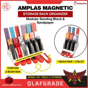 Storage Rack Organizer Amplas Magnetic | Modular Sanding Block & Sandpaper Hobby mio - kotak penyimpanan amplas organizer model kit gundam
