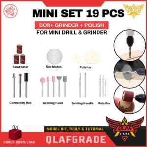 Set Mata Bor dan Grinder Mini Polisher isi 19 - Precision Bit Set