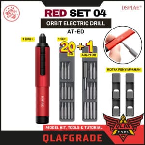 Dspiae Orbit Electric Drill RED Set 04 (AT-ED)  - multifungsi bor obeng elektrik manual