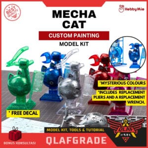 Hobby Mio Mecha Cat Model Kit Snap Fit Blind Box Kepala Kucing Mekanik - Gambar 1