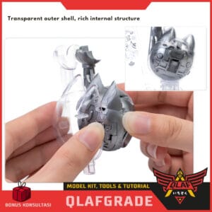 Hobby Mio Mecha Cat Model Kit Snap Fit Blind Box Kepala Kucing Mekanik - Gambar 3