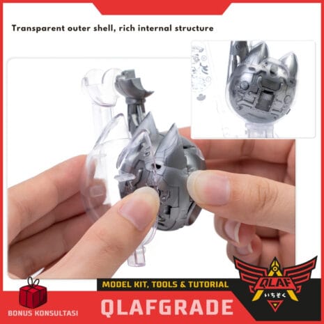 Hobby Mio Mecha Cat Model Kit Snap Fit Blind Box Kepala Kucing Mekanik